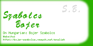 szabolcs bojer business card